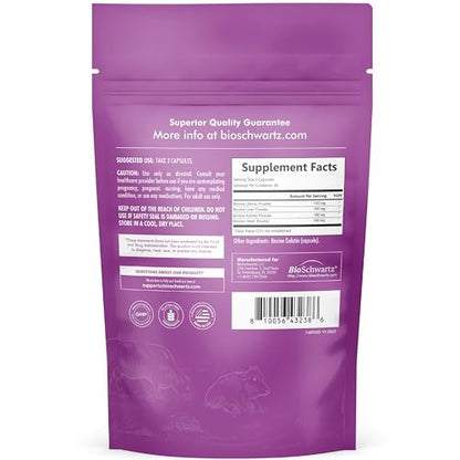 BioSchwartz Primal Beef Organ Supplement für Frauen – 60 Kapseln – Weidehaltung & Grasfütterung – Unterstützt gesunde Haare, Haut, Nägel und Hormonbalance – mit Rinderleber, Niere, Herz, Gebärmutterpulver