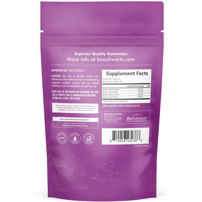 BioSchwartz Primal Beef Organ Supplement für Frauen – 60 Kapseln – Weidehaltung & Grasfütterung – Unterstützt gesunde Haare, Haut, Nägel und Hormonbalance – mit Rinderleber, Niere, Herz, Gebärmutterpulver