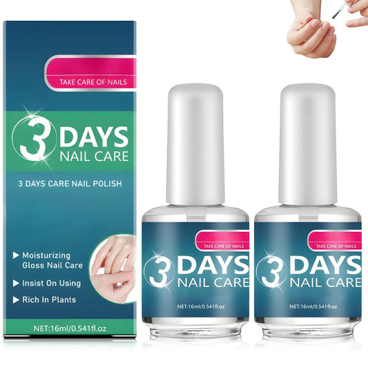 2 Stück 3-Tage Nagelpflege, Keratin-Aminosäure-Formel zur Stärkung & Feuchtigkeitsversorgung, Behandlung für trockene, schwache, brüchige Nägel