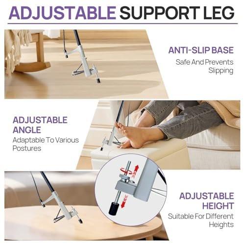 LookFox Langer Nagelknipser mit HD-Endoskop & LED-Licht, 32 Zoll klappbarer Aluminiumschaft, verstellbarer Stützfuß, Edelstahlklinge für dicke Nägel – Ideal für Senioren, Übergewichtige und Arthritiker