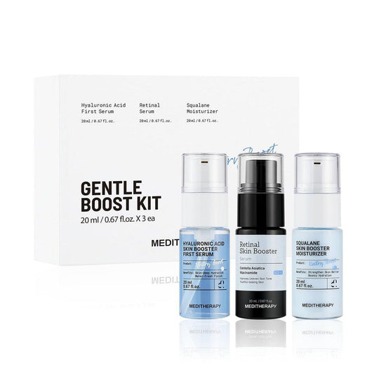 MEDITHERAPY Gentle Boost Kit – Korean Skin Care Set mit Retinal & Hyaluronsäure Serum & Squalan Feuchtigkeitscreme, Anti-Aging & Feuchtigkeitsroutine, anfängerfreundlich, Reise- & Geschenk-Set