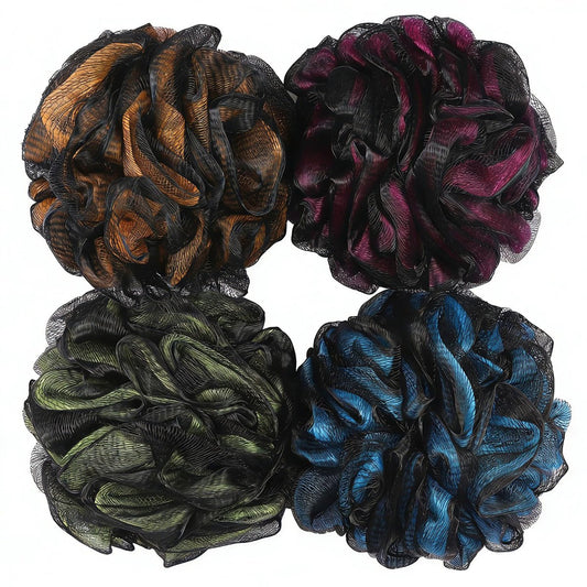 75g/Stück Loofah Badeschwamm Duschnetz, Mesh Badeschwamm Peeling Körperpeeling Ball, 4er-Pack, Groß
