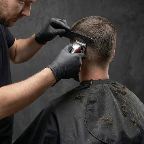 3er-Pack Make-up-Umhänge für Kunden – Wasserdichte Friseurumhänge für Salon, Friseur, Färben, Schneiden – 80x72 cm, Schwarz