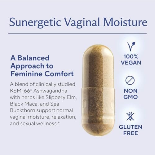 Premium Vaginale Feuchtigkeitsunterstützung Kapseln - Vaginale Feuchtigkeit & Stimmung, Sexuelle Funktion & Entspannung, Trockenheit, Weibliches Wohlbefinden & Intimität, KSM 66 Ashwagandha, Ulme & Maca - 60 Kapseln