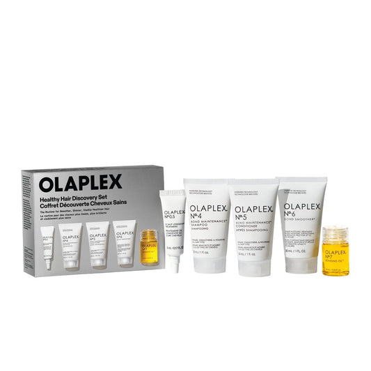 Olaplex Healthy Hair Discovery Travel Set: Nº. 4, 5, 0.5, 6, 7 Set | Reinigen, Hydratisieren, Haarbruch reduzieren & Glanz und Geschmeidigkeit fördern | Für lockiges, krauses, glattes & welliges Haar