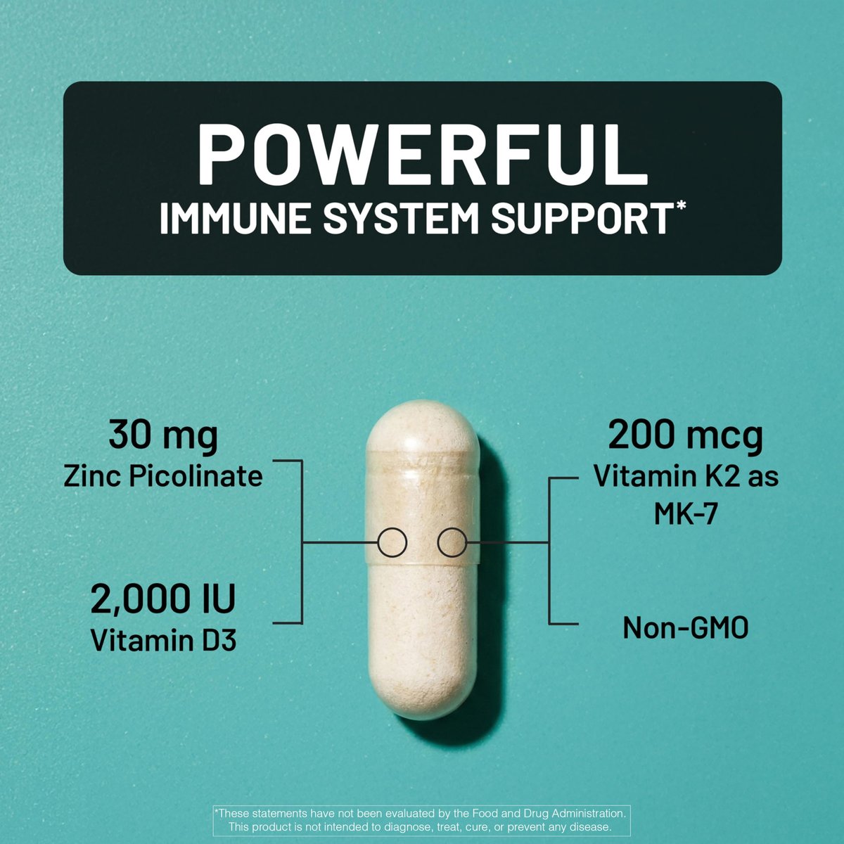 NatureWise Zink Picolinat mit D3 + K2 – Zink für Männer & Frauen + Vitamin D3 K2 – Unterstützt Immun- und Knochengesundheit* – Non-GMO, glutenfrei, hergestellt in den USA – 30 Kapseln (30-Tage-Versorgung)