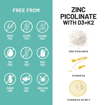 NatureWise Zink Picolinat mit D3 + K2 – Zink für Männer & Frauen + Vitamin D3 K2 – Unterstützt Immun- und Knochengesundheit* – Non-GMO, glutenfrei, hergestellt in den USA – 30 Kapseln (30-Tage-Versorgung)