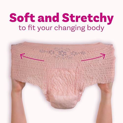 Depend Wochenbett-Unterwäsche für Frauen, Inkontinenzslips, maximale Saugfähigkeit, Größe L, 17 Stück