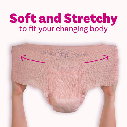 Depend Wochenbett-Unterwäsche für Frauen, Inkontinenzslips, maximale Saugfähigkeit, Größe L, 17 Stück