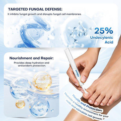 Villsure Nagelpilz Stift - Extra starke Nagelpilzbehandlung mit 25% Undecensäure, Teebaumölen und natürlichen Inhaltsstoffen, mild und nicht reizend - 5 Stifte