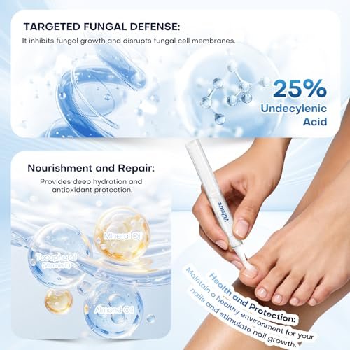 Villsure Nagelpilz Stift - Extra starke Nagelpilzbehandlung mit 25% Undecensäure, Teebaumölen und natürlichen Inhaltsstoffen, mild und nicht reizend - 5 Stifte