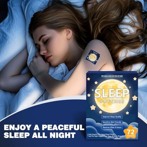 Kensem 72 Schlafpflaster für Erwachsene mit extra Stärke, natürliche Tiefschlaf-Unterstützung mit Baldrian, Melatonin & Magnesium, sanfte Nachtruhe-Pflaster für Frauen & Männer, erfrischt aufwachen