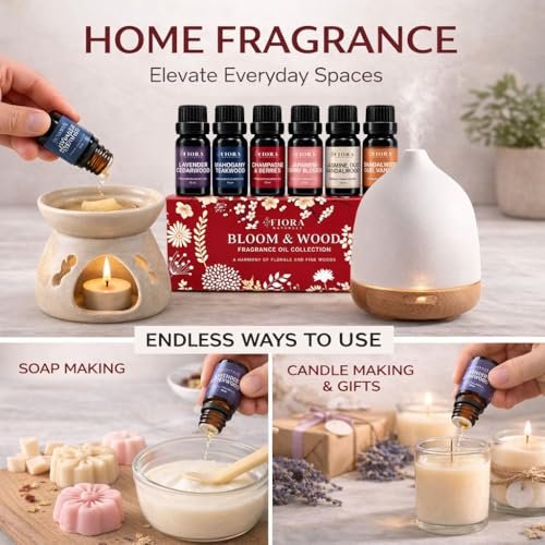 Premium Duftöl Set – Hochkonzentrierte Duftöle für Kerzenherstellung, Seife, Wachsschmelzen & Raumduft, langanhaltende Aromaöle Geschenkset für Diffuser & DIY, Aromatherapie Muttertagsgeschenk