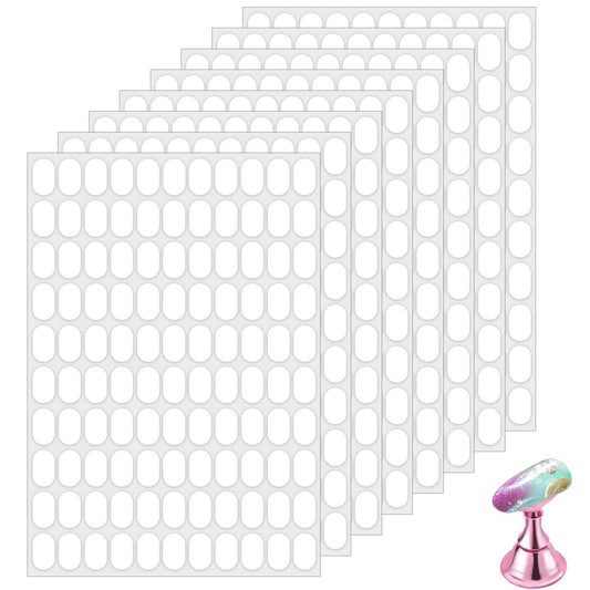 800 Stück falsche Spitzen doppelseitige Klebebänder, vorgestanzte Streifen für Nagelkunst-Halter, klare Nägel-Stand-Klebestreifen, Nagelklebebänder für Nagelkunst-Stand-Übungs-Halter-Farbkartenbuch