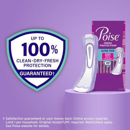 Poise Ultra Thin Inkontinenz- & Wochenbett-Einlagen bei Blasenschwäche, 7 Tropfen Ultra-Saugstärke, Lange Länge, 22 Stück (Verpackung kann variieren)