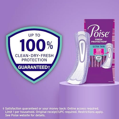 Poise Ultra Thin Inkontinenz- & Wochenbett-Einlagen bei Blasenschwäche, 7 Tropfen Ultra-Saugstärke, Lange Länge, 22 Stück (Verpackung kann variieren)