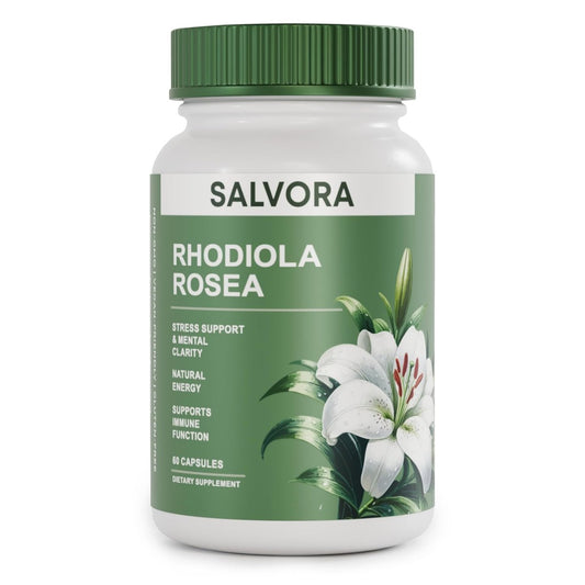 Salvora Rhodiola Rosea Kapseln – Goldene Wurzel Adaptogen – Rhodiola Rosea Extrakt Alternative mit Salidrosid für Stressunterstützung – Energie, Fokus & Leistung