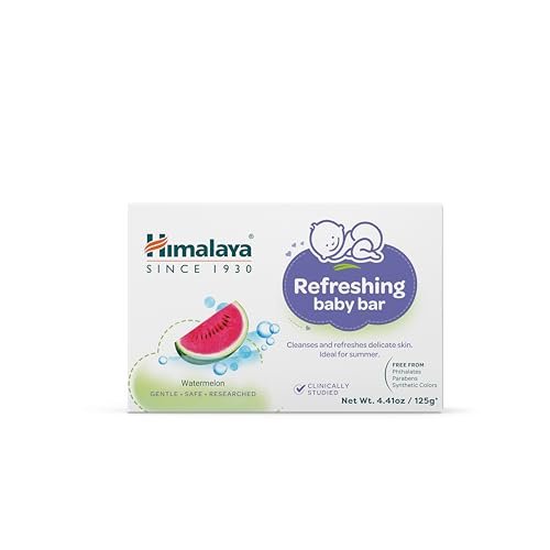 Himalaya Erfrischender Babybar – Sanfte Kräuterreinigung für Babys empfindliche Haut, beruhigt und hydratisiert, kein Spannungsgefühl nach dem Bad, klinisch getestet, 125 g, 3er-Pack