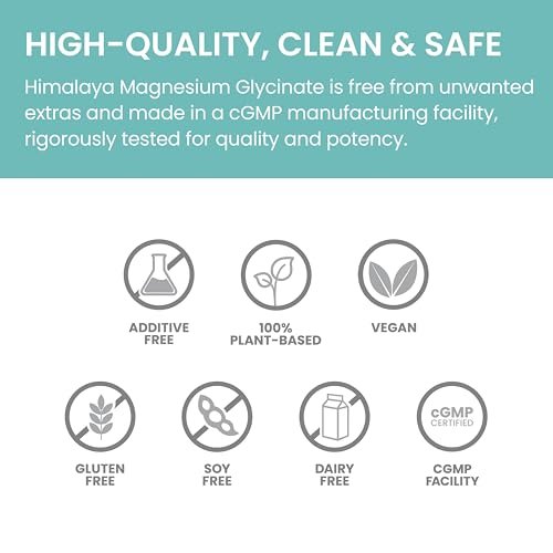 Himalaya Magnesium Glycinat – 60 vegane Kapseln, hoch bioverfügbar, für Muskelfunktion, Knochengesundheit und Entspannung, cheliert, nicht-GVO, glutenfrei, 200 mg pro 2 Kapseln