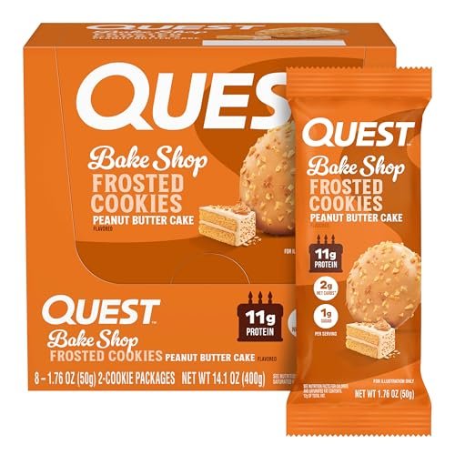 Quest Nutrition Frosted Protein Cookies Twin Pack, Erdnussbutter-Geschmack, 1g Zucker, 11g Protein, 2g Netto-Kohlenhydrate, Glutenfrei, 16 Kekse