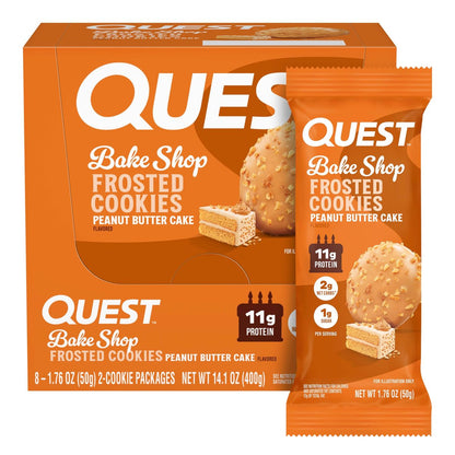 Quest Nutrition Frosted Protein Cookies Twin Pack, Erdnussbutter-Geschmack, 1g Zucker, 11g Protein, 2g Netto-Kohlenhydrate, Glutenfrei, 16 Kekse