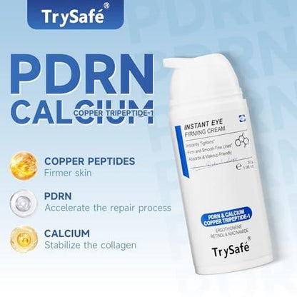 TrySafe 1,06oz PDRN & Calcium & Copper Peptides Temporärer Augenstraffer - Reduziert Augenringe, Tränensäcke & Fältchen sofort* | Hyaluron, Kollagen, Kojisäure, Koffein