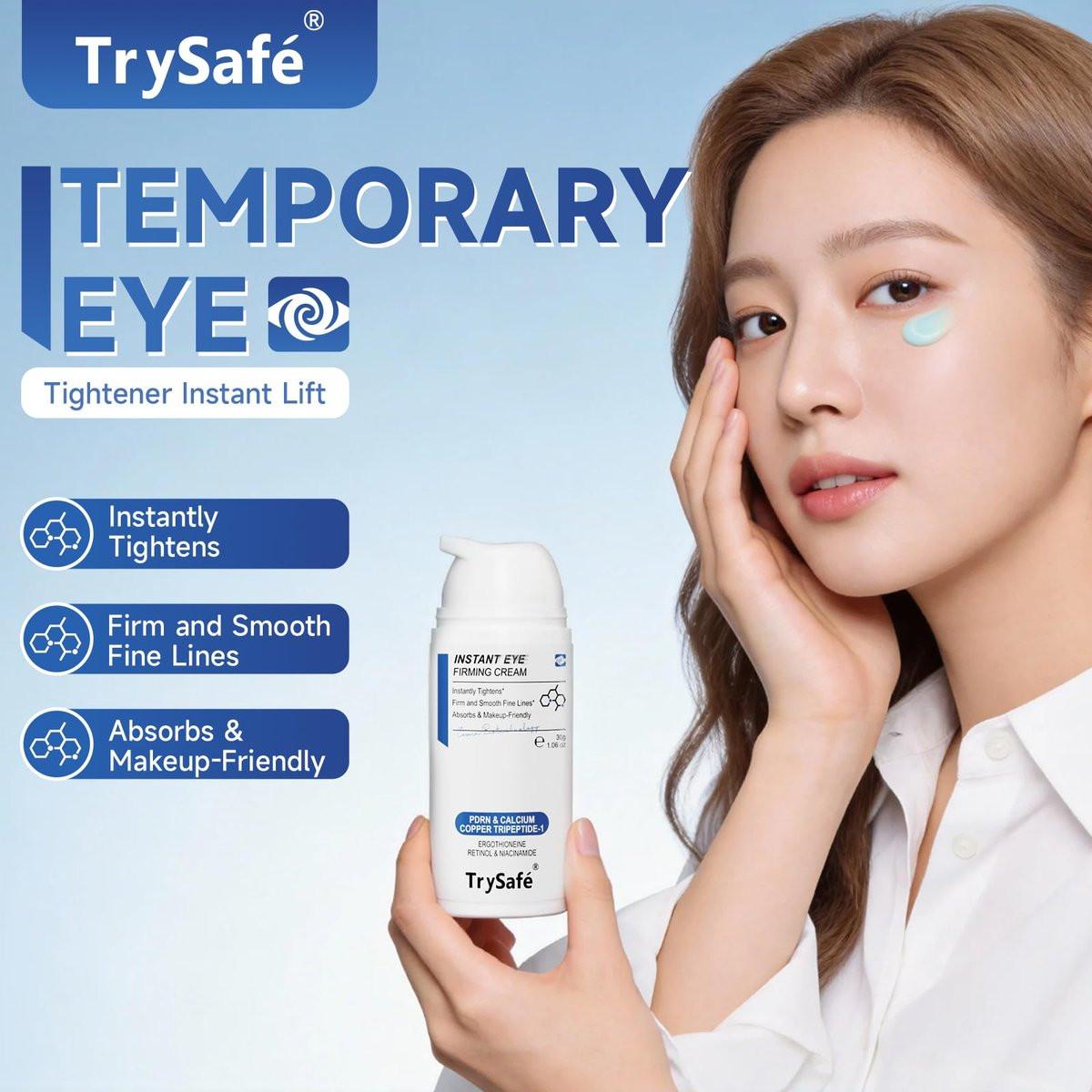 TrySafe 1,06oz PDRN & Calcium & Copper Peptides Temporärer Augenstraffer - Reduziert Augenringe, Tränensäcke & Fältchen sofort* | Hyaluron, Kollagen, Kojisäure, Koffein