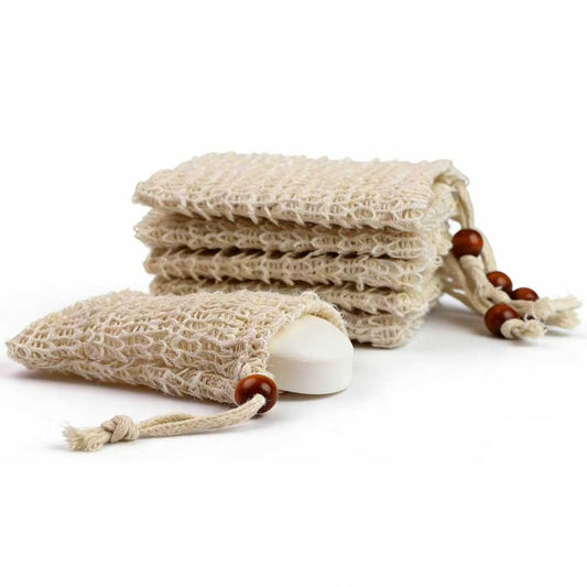 YBONRSQ Seifenbeutel, 6er-Pack - Sisal Seifensparbeutel für Dusche & Bad, Seifenbeutel für Bio-Handseife, Körperpeeling nach dem Training für Fitnessstudio & Reisen, wiederverwendbares Seifennetz