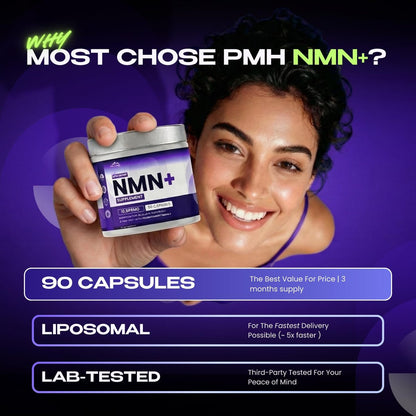 PURE HEALTH MAX NMN Nahrungsergänzungsmittel mit NAD+ und Resveratrol – NMNH-Alternative | NAD-Liposomale Kapseln für Männer und Frauen – Unterstützt die Zellenergie | 90 Kapseln, 3 Monate Vorrat