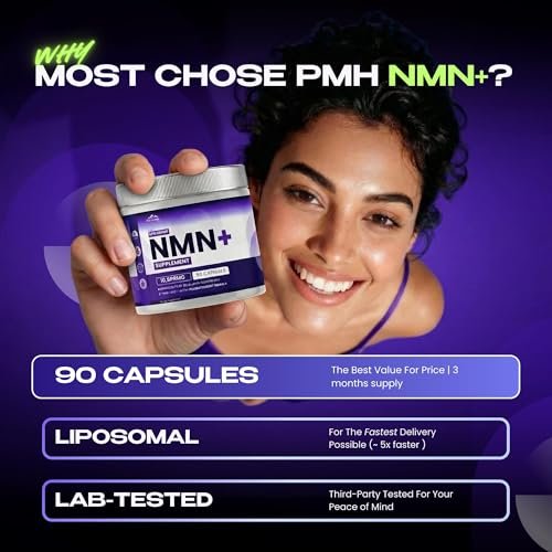 PURE HEALTH MAX NMN Nahrungsergänzungsmittel mit NAD+ und Resveratrol – NMNH-Alternative | NAD-Liposomale Kapseln für Männer und Frauen – Unterstützt die Zellenergie | 90 Kapseln, 3 Monate Vorrat