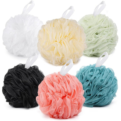 BTYMS XXL Großer Loofah-Badeschwamm 100g/Stück, 6 Stück Peeling-Mesh-Pouf-Duschpuffs für Männer und Frauen