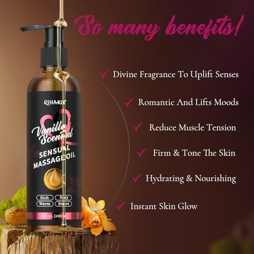 Vanille Massageöl für Paare – Sinnliches Körperöl für Valentinstag & romantische Abende | 250 ml
