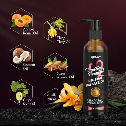 Vanille Massageöl für Paare – Sinnliches Körperöl für Valentinstag & romantische Abende | 250 ml