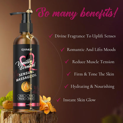 Vanille Massageöl für Paare – Sinnliches Körperöl für Valentinstag & romantische Abende | 250 ml