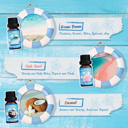 Soulorigin Sommer Ätherische Öle Set, Duftöl Geschenkset für Diffusoren, Duftöle für Seifen- und Kerzenherstellung 6x10ml – Meeresbrise, Ananas, Wassermelone, Kokosnuss, Pink Beach und Piña Colada