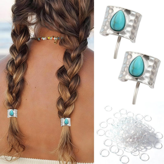 2 Stück Haarschmuck für Zöpfe – Leichte Metall-Haarnadeln für Frauen, stapelbare süße Haaraccessoires für den Alltag oder besondere Anlässe | Ideale Geschenke für Mädchen mit 200 Mini-Haargummis