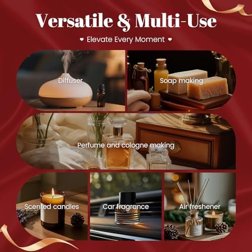 Date Night Duftöle Set – Premium ätherische Öle für Kerzen-, Seifen- und Parfümherstellung, Rosenöl türkisch, Romantikwasser, Valentinstagsgeschenk für Frauen (6 x 10 ml)