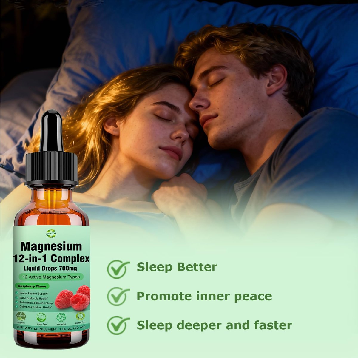 Magnesium 12-in-1 Komplex flüssige Tropfen 700 mg – Hochabsorbierendes Magnesiumglycinat, Citrat, Malat, Taurat & 8 Formen – Nahrungsergänzungsmittel für Schlaf, Muskeln, Nerven, Energie und Herzgesundheit