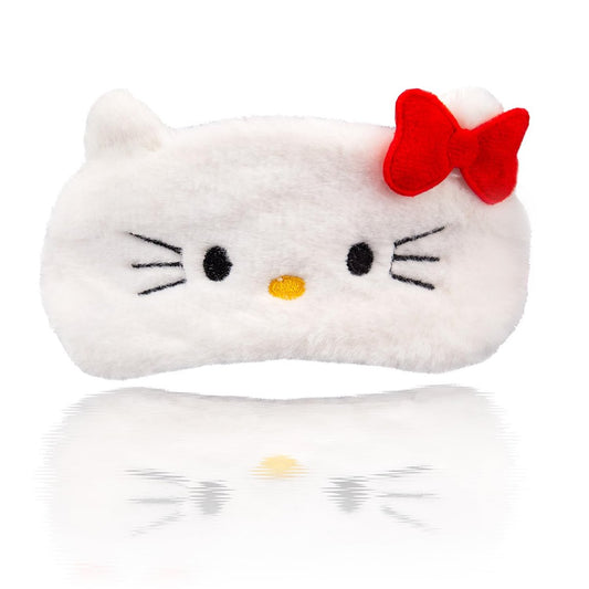 Kawaii Anime Plush Schlafmaske – Süße Cartoon-Tieraugenmaske für Damen, Mädchen und Kinder (Katze)