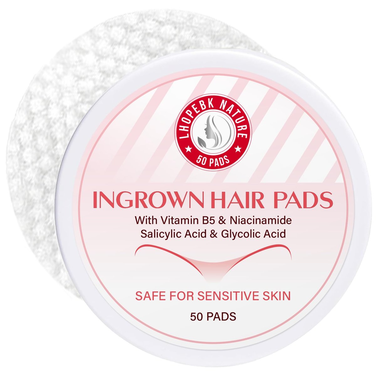 Behandlungspads für eingewachsene Haare im Gesicht: BHA + AHA gegen Rasurbumps für Bikini-Zone, Achseln, Beine – 50 Pads