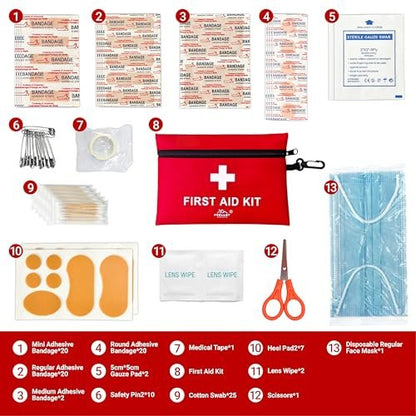 2er-Pack 152-teiliges kleines Erste-Hilfe-Set, Reisegröße, TSA-zugelassen, Mini-Erste-Hilfe-Set für Zuhause, Auto, Reisen, Camping, LKW, Sport, Büro, Wandern, Rucksack; Geschenk für Oma