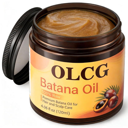 OLCG 100% Rohes Batana-Öl für Haarwachstum – Reine Batana-Öl-Paste, verbessert Dicke & Glanz, reduziert Haarbruch und Haarausfall, Pflege für alle Haartypen – 120 ml