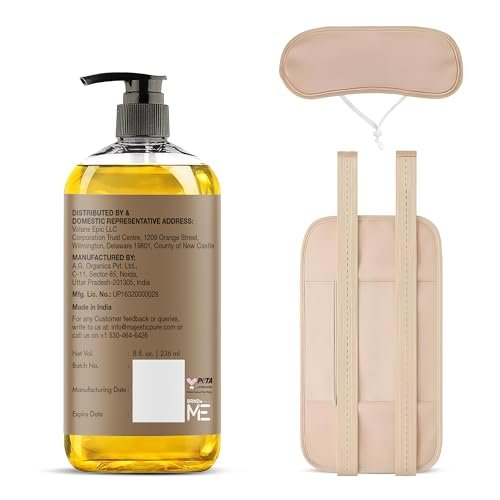 Majestic Pure Rizinusöl – 100% rein und natürlich, kaltgepresst & hexanfrei – 236 ml mit wiederverwendbaren Wickeln