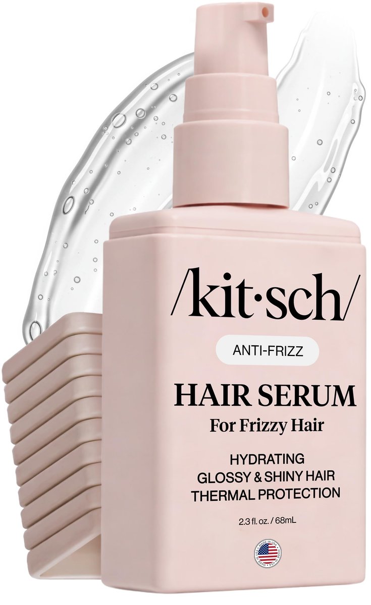 Kitsch Frizz Control Haar Serum – Leichtes Anti-Frizz Serum für lockiges Haar mit Hitzeschutz | Glänzender Glanz, glättet Fliegenhärchen & sicher für coloriertes Haar – 2,3 oz