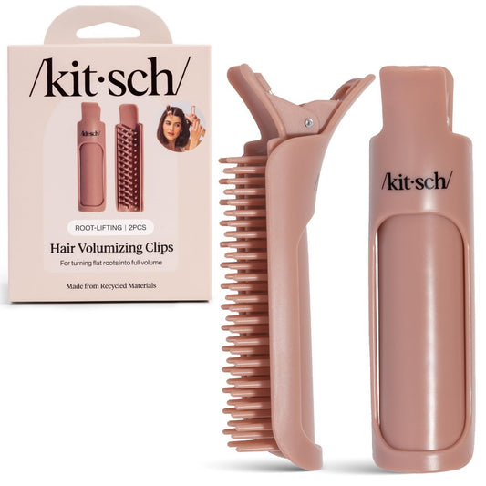 Kitsch Volumen-Haarklammern für Frauen – Lockenwickler für voluminöse Locken, 2er-Pack Terrakotta