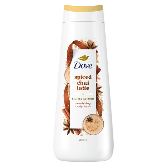 Dove Spiced Chai Latte Duschgel für tiefe Pflege – limitierte Weihnachtsedition, 591 ml