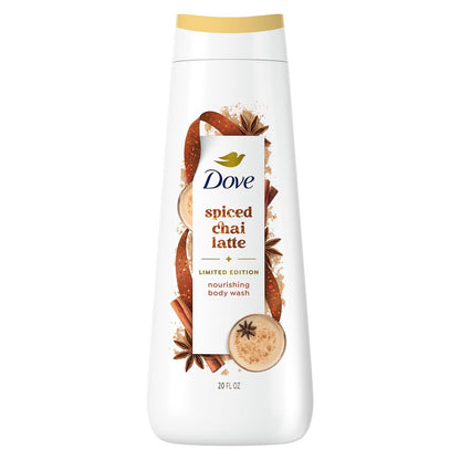 Dove Spiced Chai Latte Duschgel für tiefe Pflege – limitierte Weihnachtsedition, 591 ml