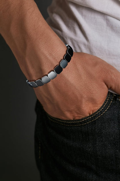 Gnamy Hämatit-Armband für Männer – Natürliche Heilstein-Armbänder als Geschenk für Ihn, Ehemann, Freund