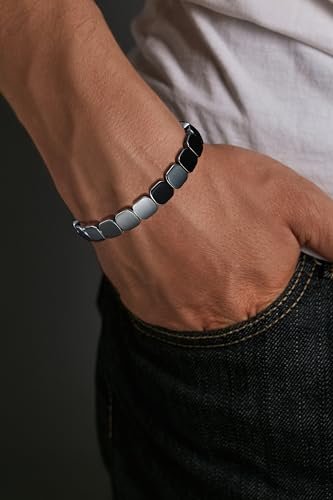 Gnamy Hämatit-Armband für Männer – Natürliche Heilstein-Armbänder als Geschenk für Ihn, Ehemann, Freund