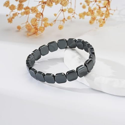 Gnamy Hämatit-Armband für Männer – Natürliche Heilstein-Armbänder als Geschenk für Ihn, Ehemann, Freund